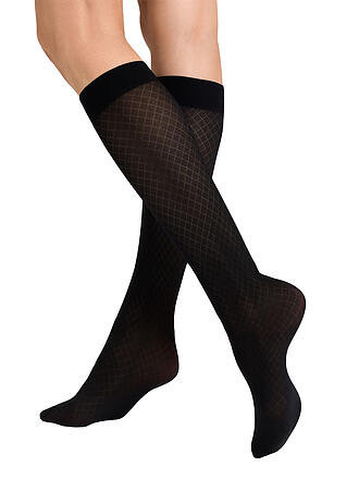 HUDSON | Kniestrümpfe COZY DIAMOND 40DEN black