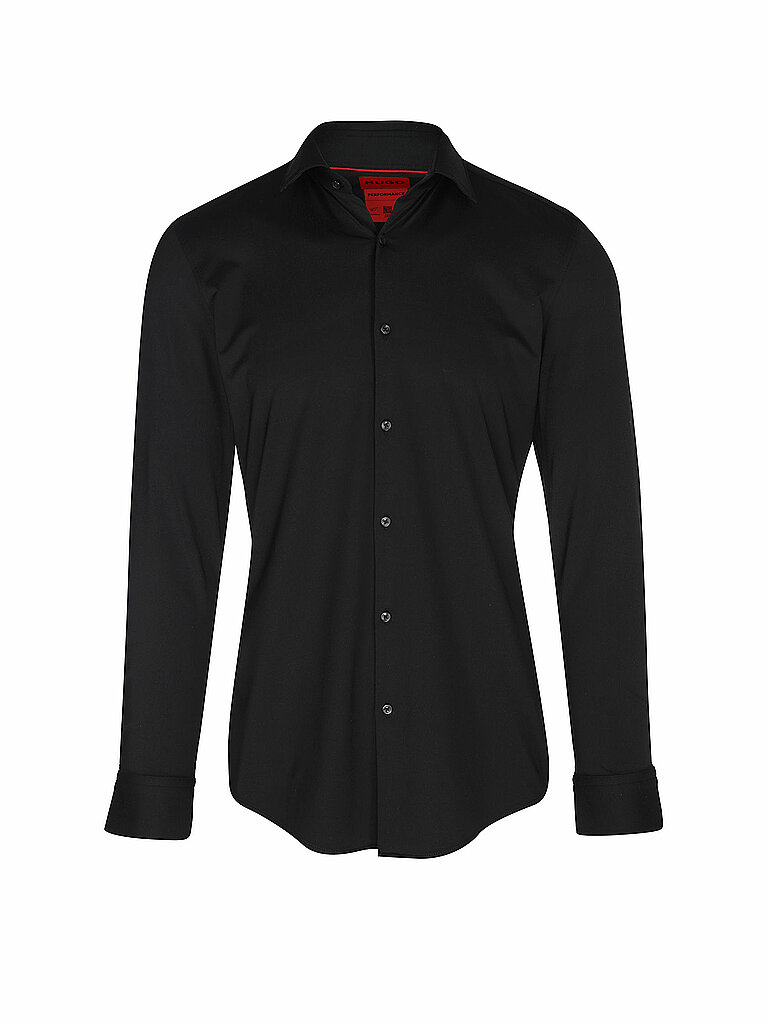 HUGO Jerseyhemd Slim Fit KENNO schwarz 43 herren