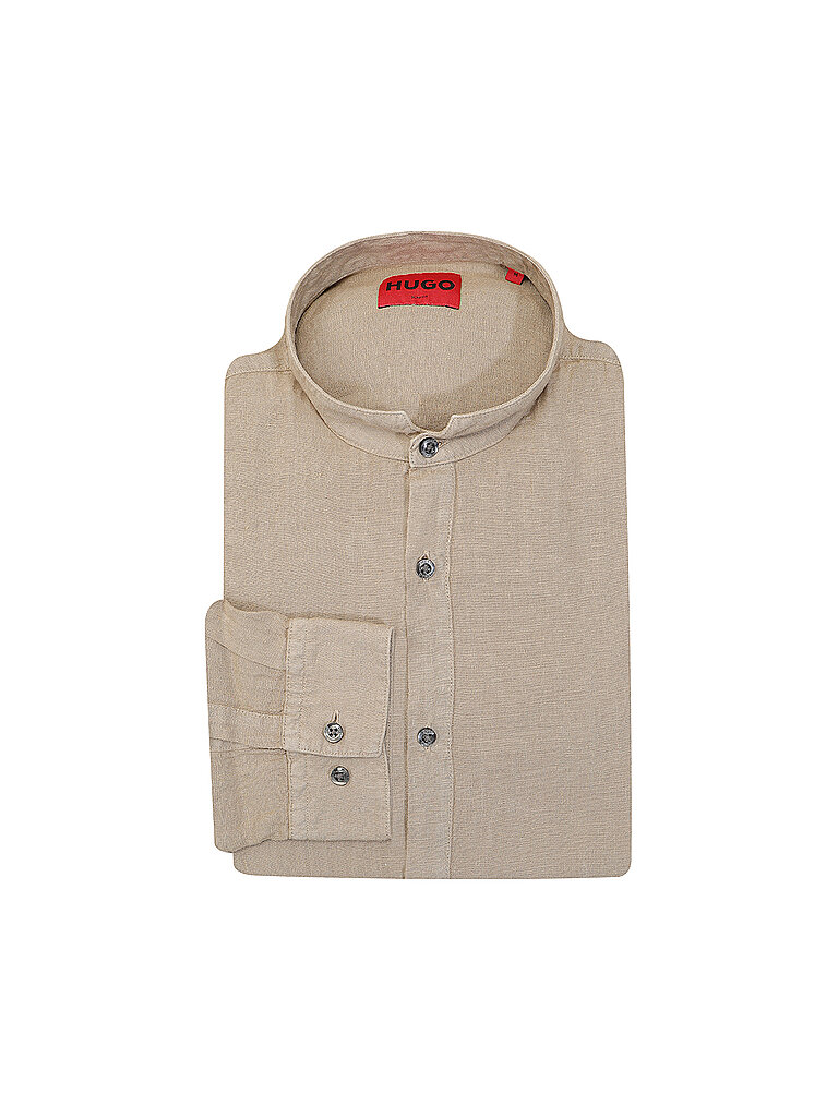 HUGO Leinenhemd Slim Fit ELVORY  braun | L