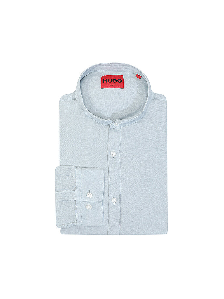 HUGO Leinenhemd Slim Fit ELVORY blau L herren