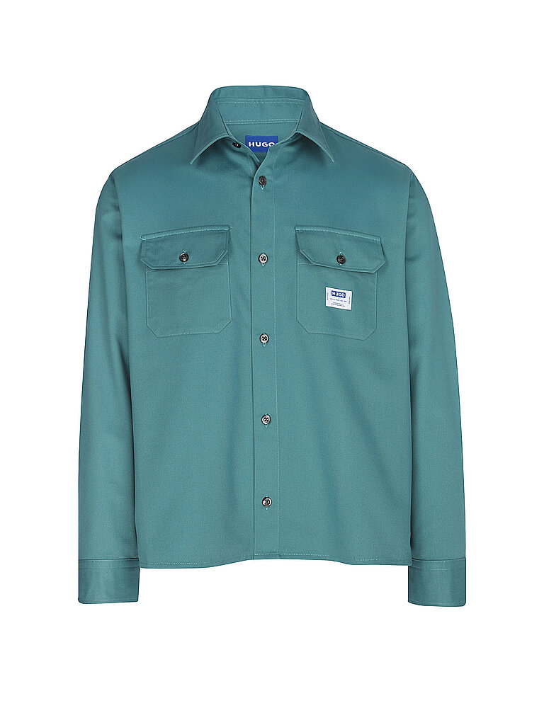 HUGO Overshirt EKYNONE petrol S herren