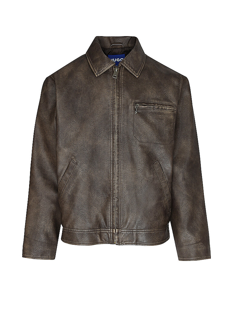 HUGO Jacke in Lederoptik BLAKER braun | XS
