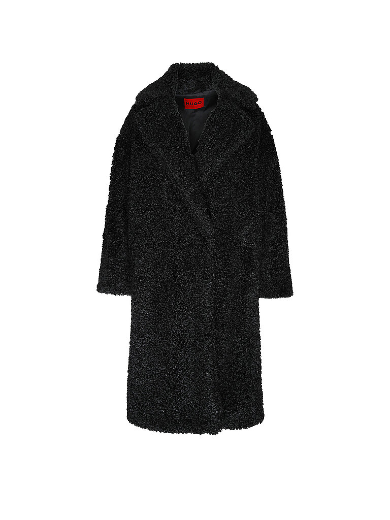 HUGO Mantel aus Kunstfell schwarz | 34