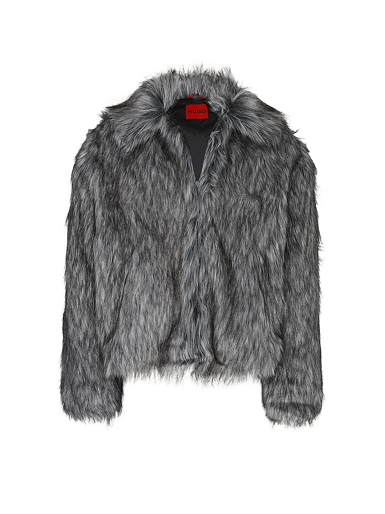 HUGO Jacke in Felloptik BAWO grau | S