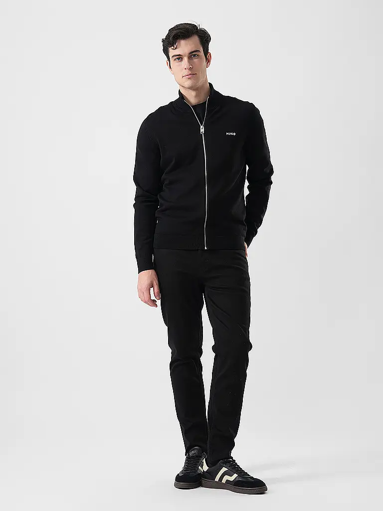 HUGO | Herren Strickjacke SAN JACOMO-C | Schwarz