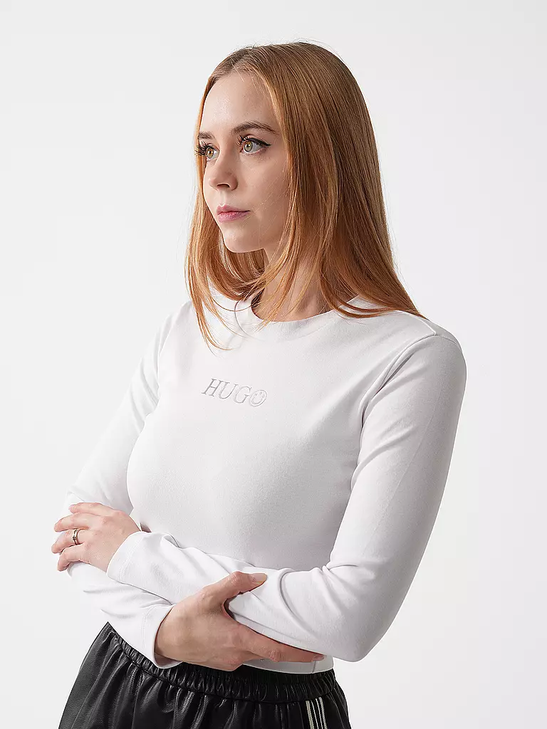 HUGO | Langarmshirt DELLA_B | weiss