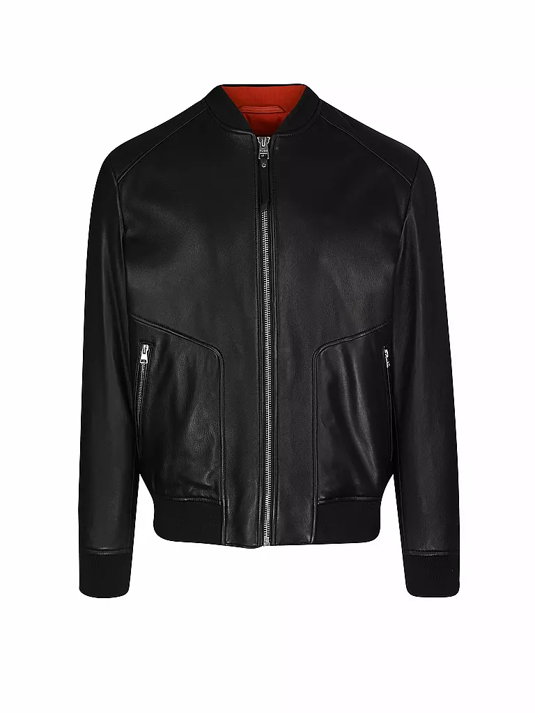 HUGO | Lederjacke LENNO | schwarz