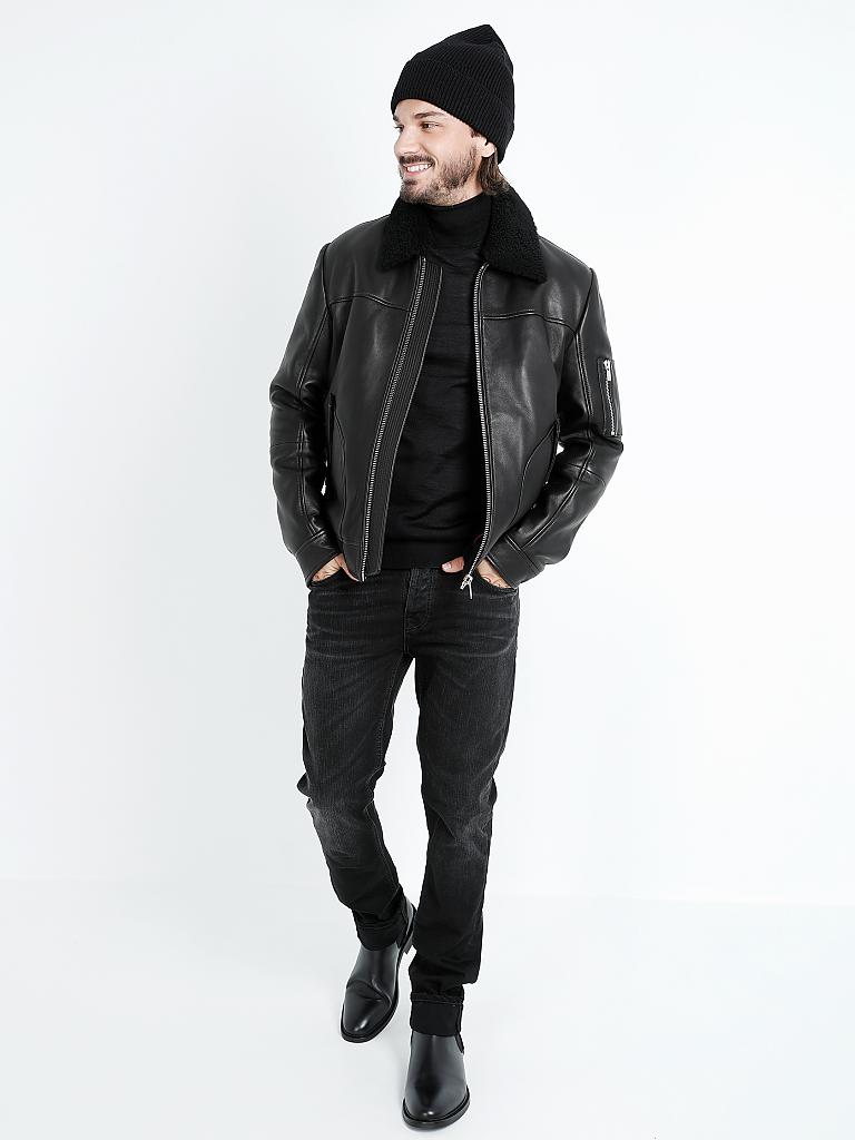HUGO | Lederjacke mit Lammfell "Lannson" | 