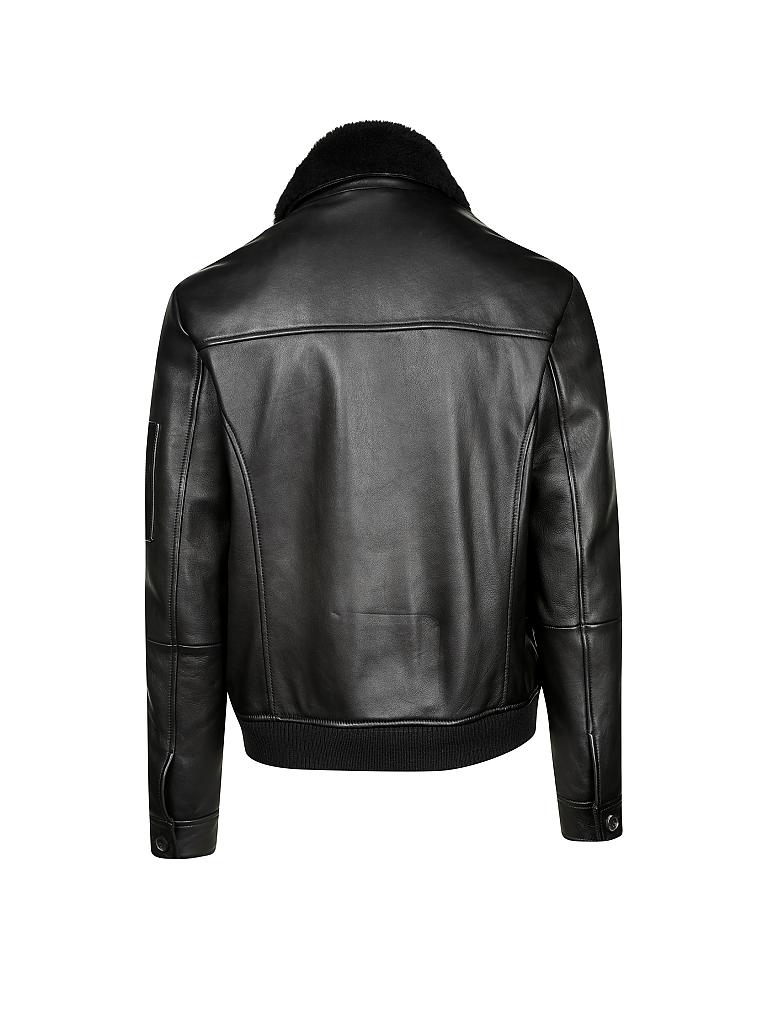 HUGO | Lederjacke mit Lammfell "Lannson" | 