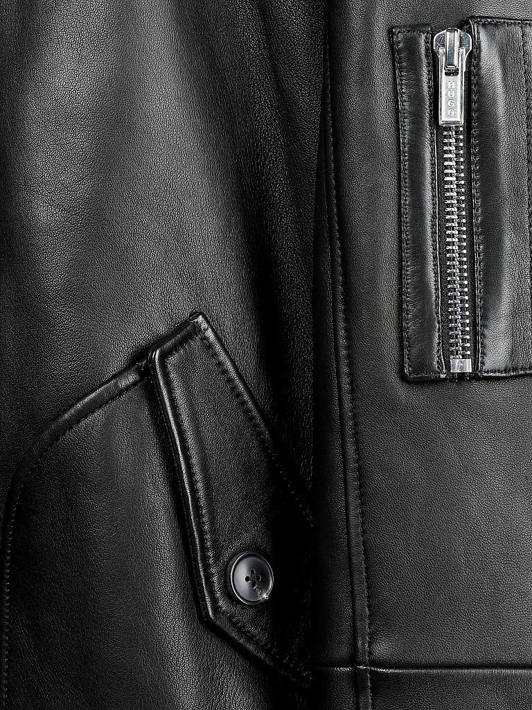 HUGO | Lederjacke mit Lammfell "Lannson" | 