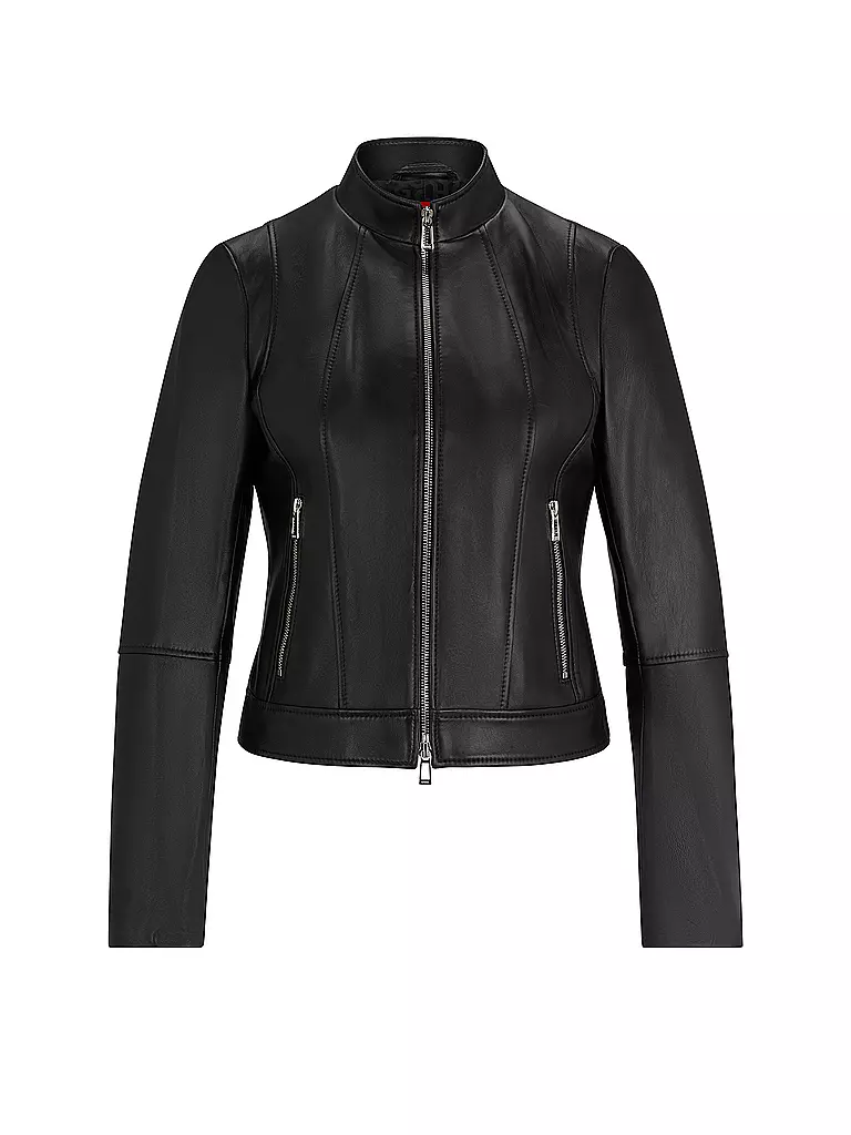 HUGO | Lederjacke | schwarz