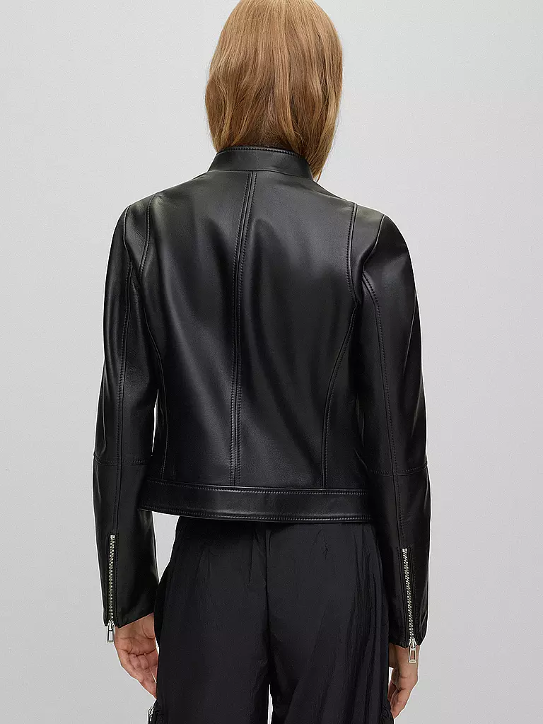 HUGO | Lederjacke | schwarz