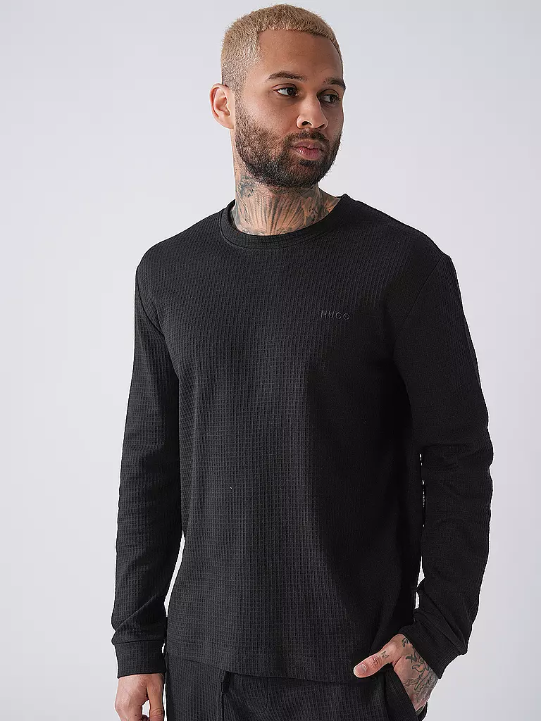 HUGO | Loungewear Langarmshirt AUSTIN | schwarz