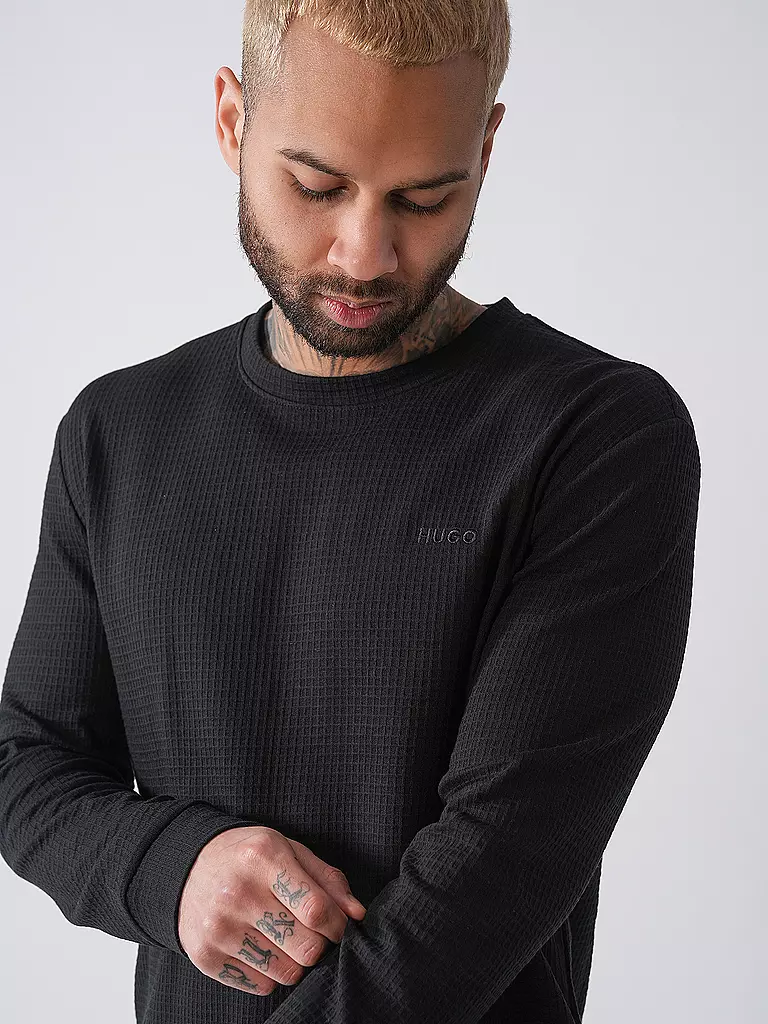HUGO | Loungewear Langarmshirt AUSTIN | schwarz
