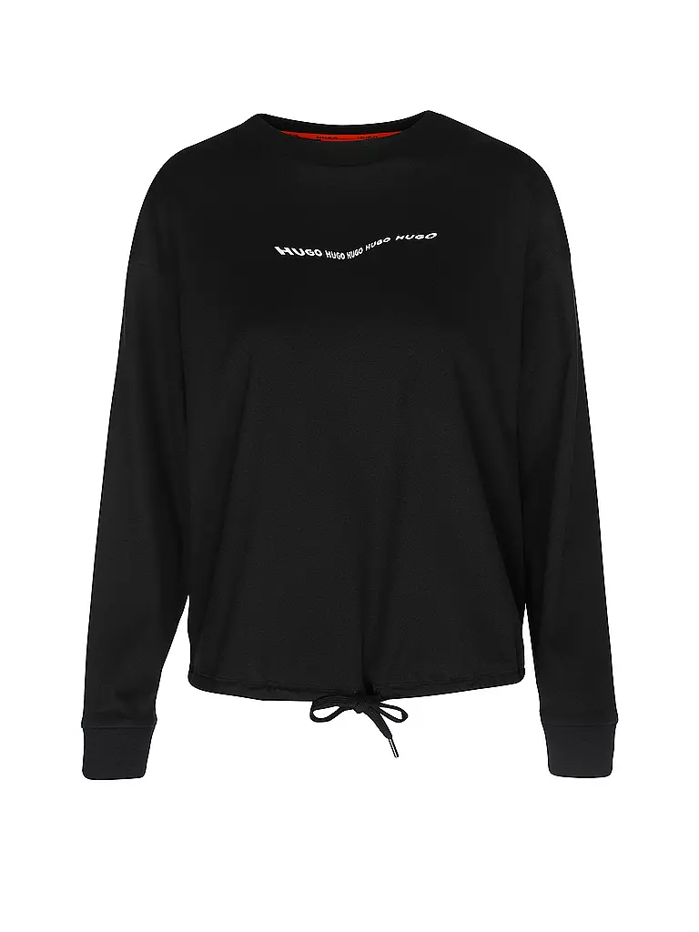 HUGO | Loungewear Shirt SWIRLY | schwarz
