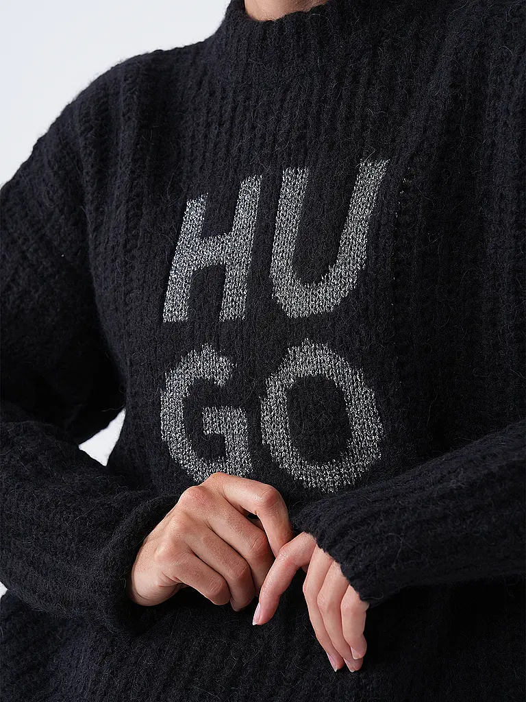 HUGO | Pullover SLOGUIS | Schwarz