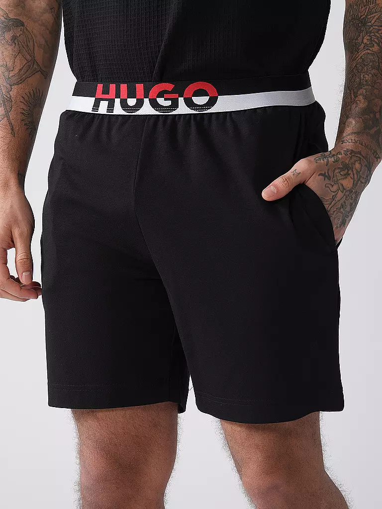 HUGO | Pyjamahose - Shorts AMSTERDAM | schwarz
