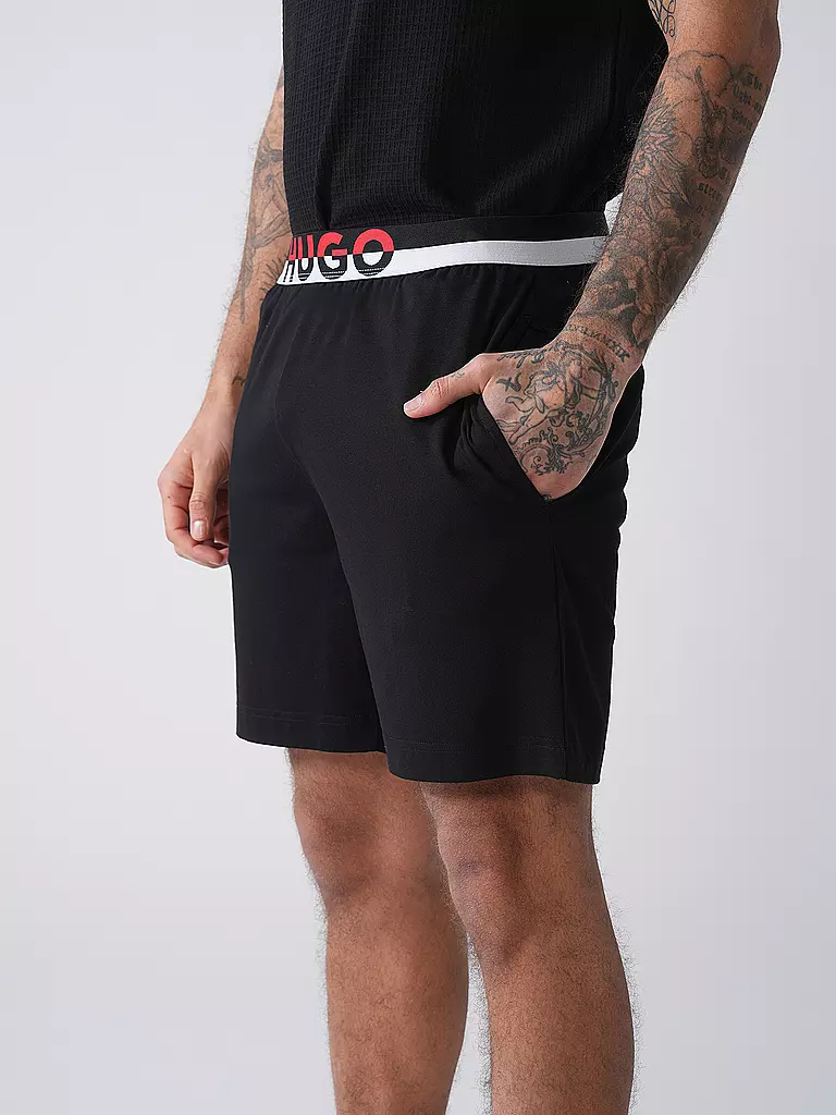 HUGO | Pyjamahose - Shorts AMSTERDAM | schwarz