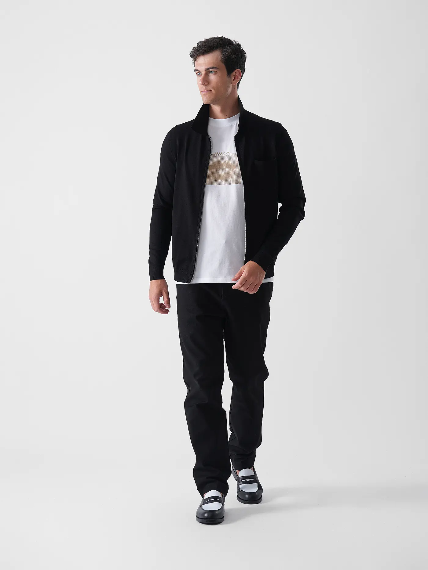 HUGO | Strickjacke SAN JEAN | schwarz