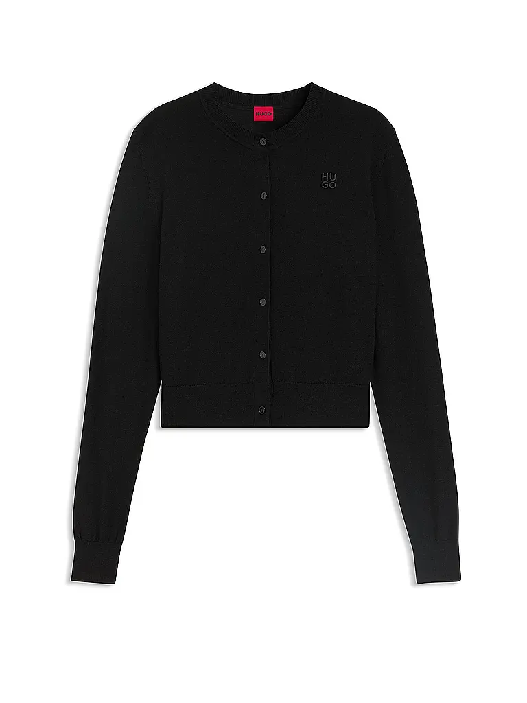 HUGO | Strickjacke SFABRI | schwarz