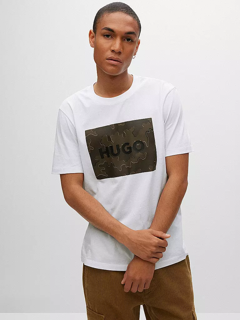 HUGO | T-Shirt DULIVE CAMO | weiss