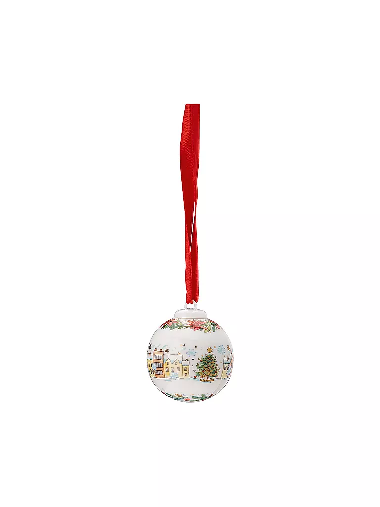 HUTSCHENREUTHER | Weihnachts Porzellan Mini Kugel Weihnachtsbaum | bunt
