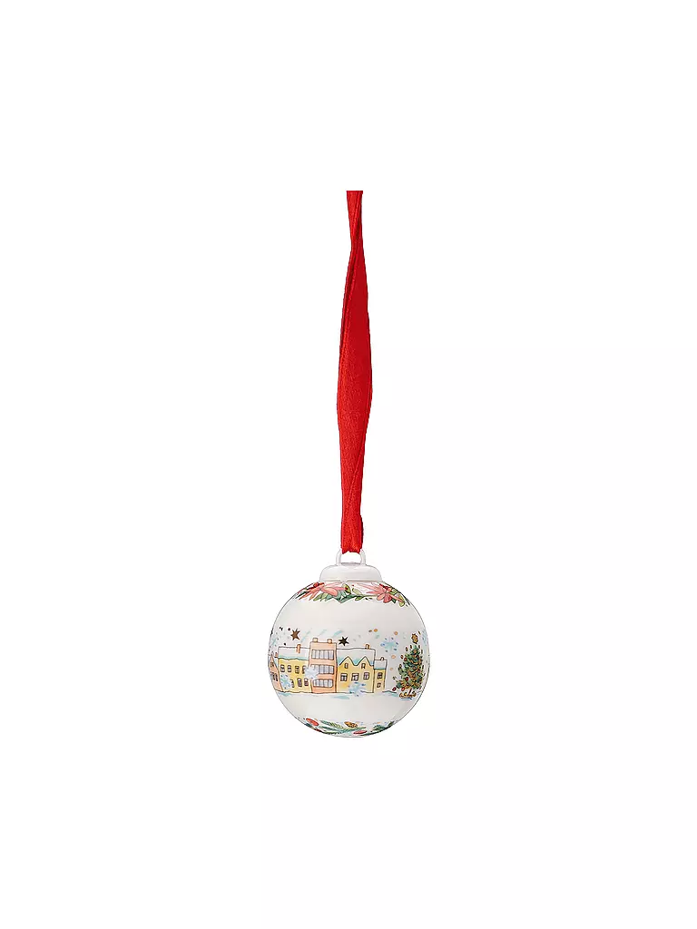 HUTSCHENREUTHER | Weihnachts Porzellan Mini Kugel Weihnachtsbaum | bunt