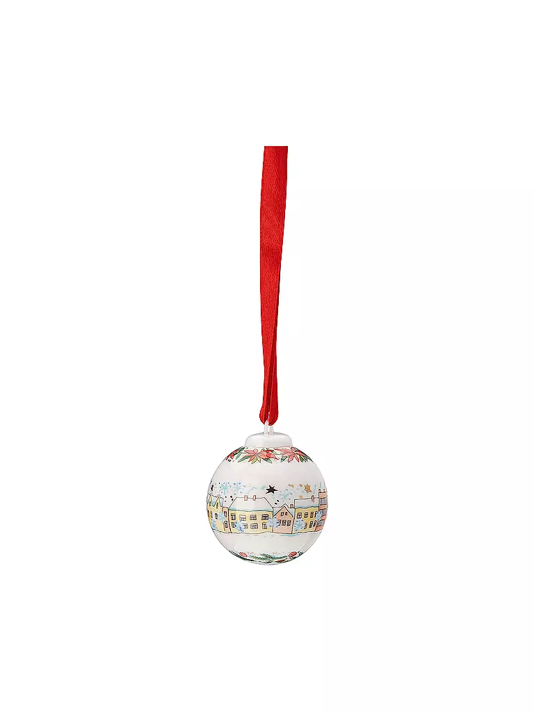 HUTSCHENREUTHER | Weihnachts Porzellan Mini Kugel Weihnachtsbaum | bunt