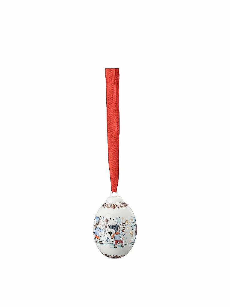 HUTSCHENREUTHER | Weihnachtsschmuck Porzellan Mini Weihnachtskugel Kinder mit Hund 4,5cm  | bunt