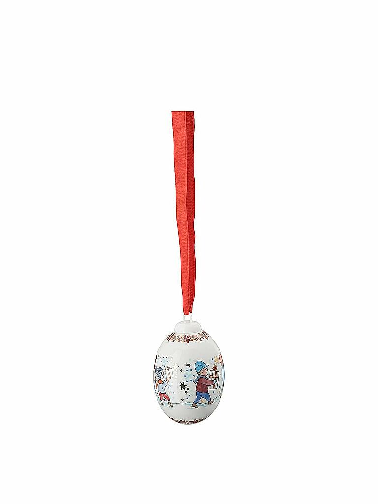 HUTSCHENREUTHER | Weihnachtsschmuck Porzellan Mini Weihnachtskugel Kinder mit Hund 4,5cm  | bunt