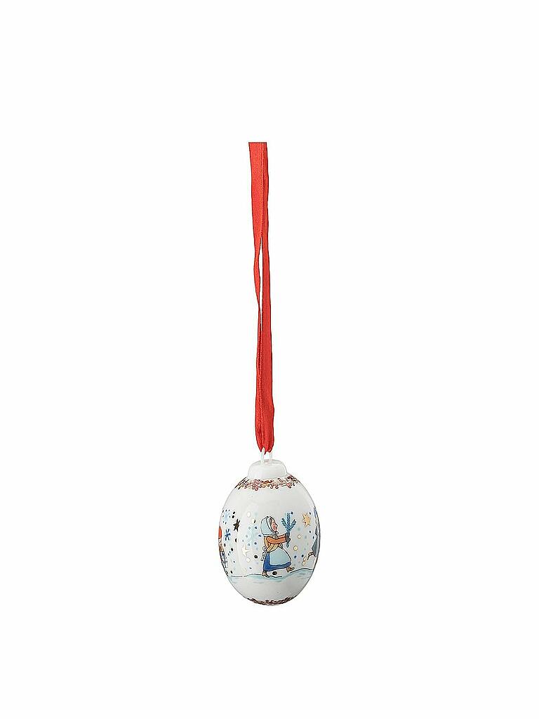 HUTSCHENREUTHER | Weihnachtsschmuck Porzellan Mini Weihnachtskugel Kinder mit Zweige 4,5cm  | bunt