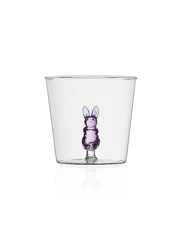 ICHENDORF MILANO | Trinkglas Rabbit 8cm Klar/Pink | transparent