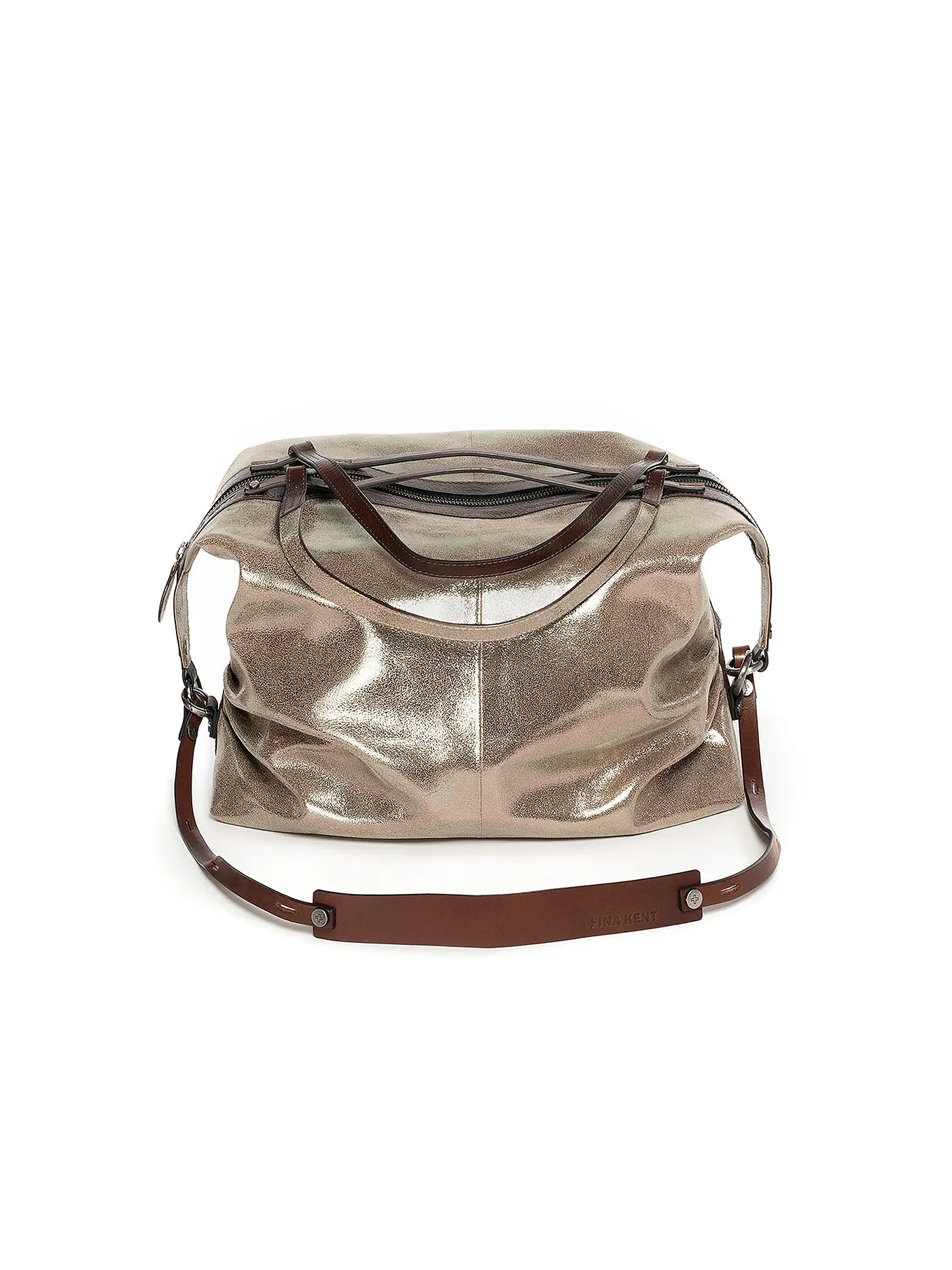 INA KENT | Ledertasche - Henkeltasche DELA EDEN ED. 1 | silber