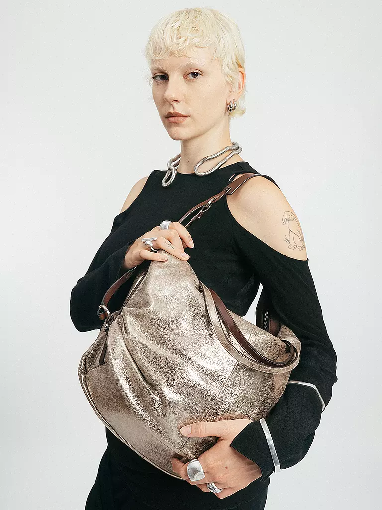 INA KENT | Ledertasche - Henkeltasche DELA EDEN ED. 1 | silber