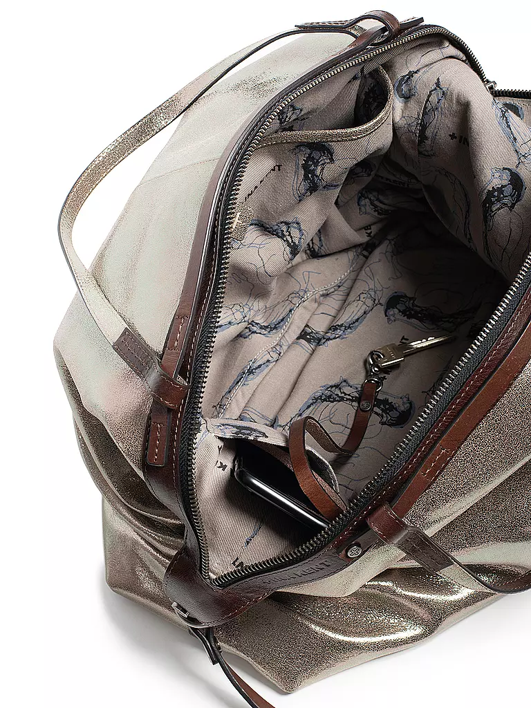 INA KENT | Ledertasche - Henkeltasche DELA EDEN ED. 1 | silber