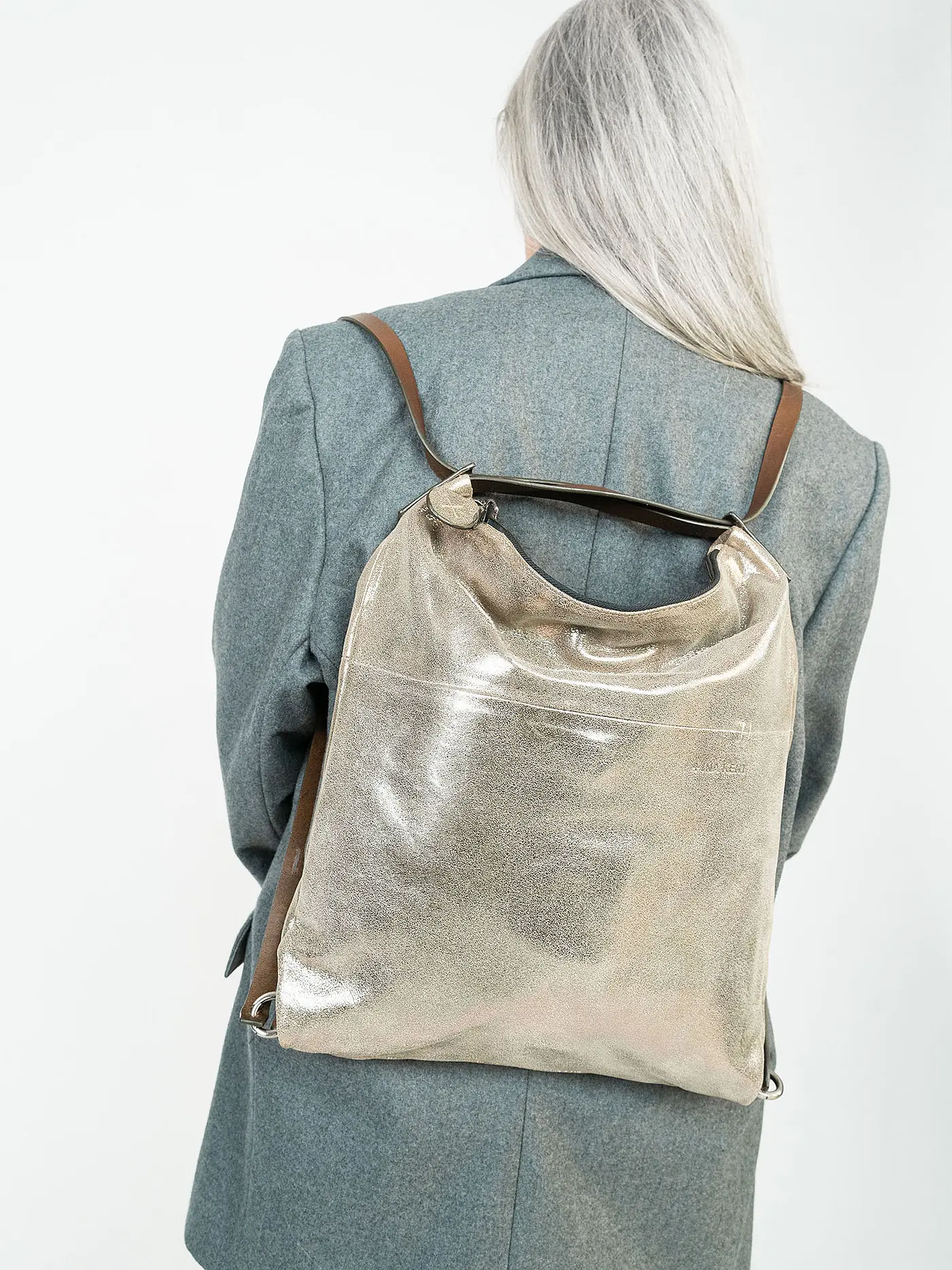 INA KENT | Ledertasche - Umhängetasche SHER ED. 1 | silber