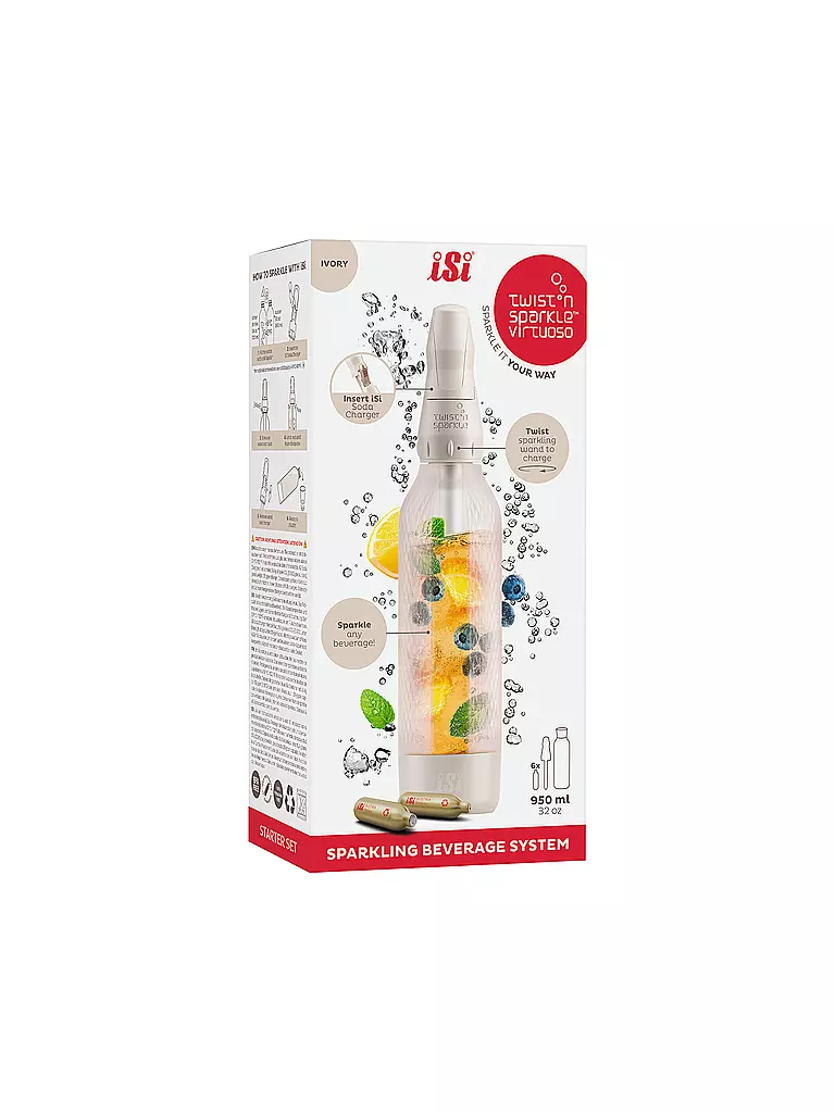 ISI | Starter Set TWIST'N SPARKLE VIRTUOSO 0,95l  Ivory | grau
