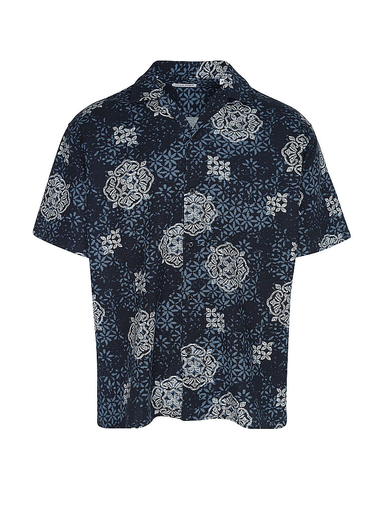 JACK & JONES Hemd JJALFREDO SLUB RESORT dunkelblau | M
