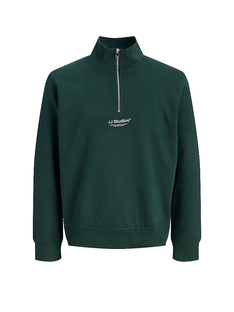 JACK & JONES Troyer Sweater JJESOHO dunkelgrün | XXL