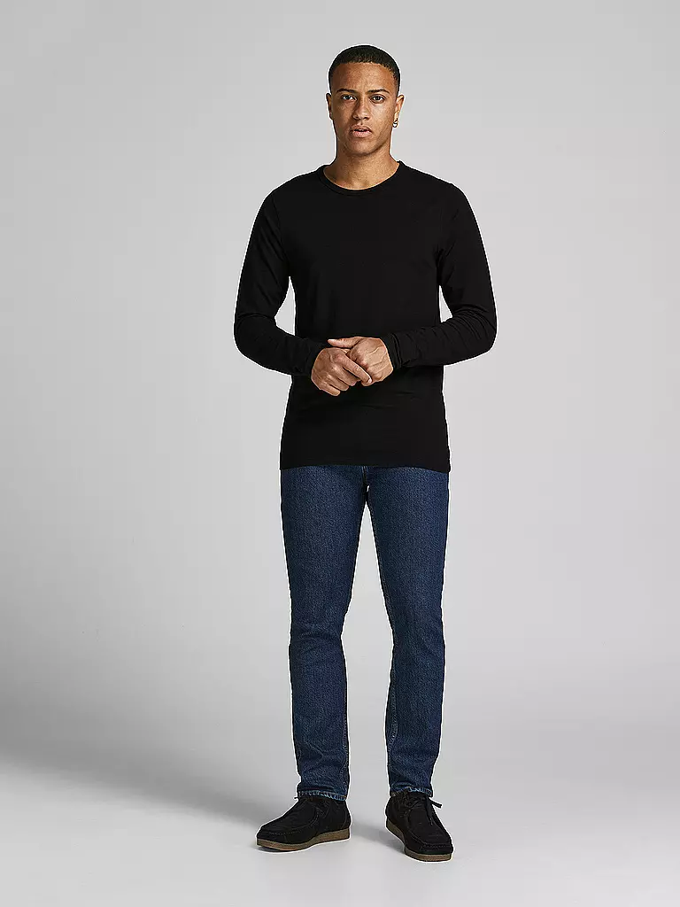 JACK & JONES | Basic Langarmshirt | Schwarz