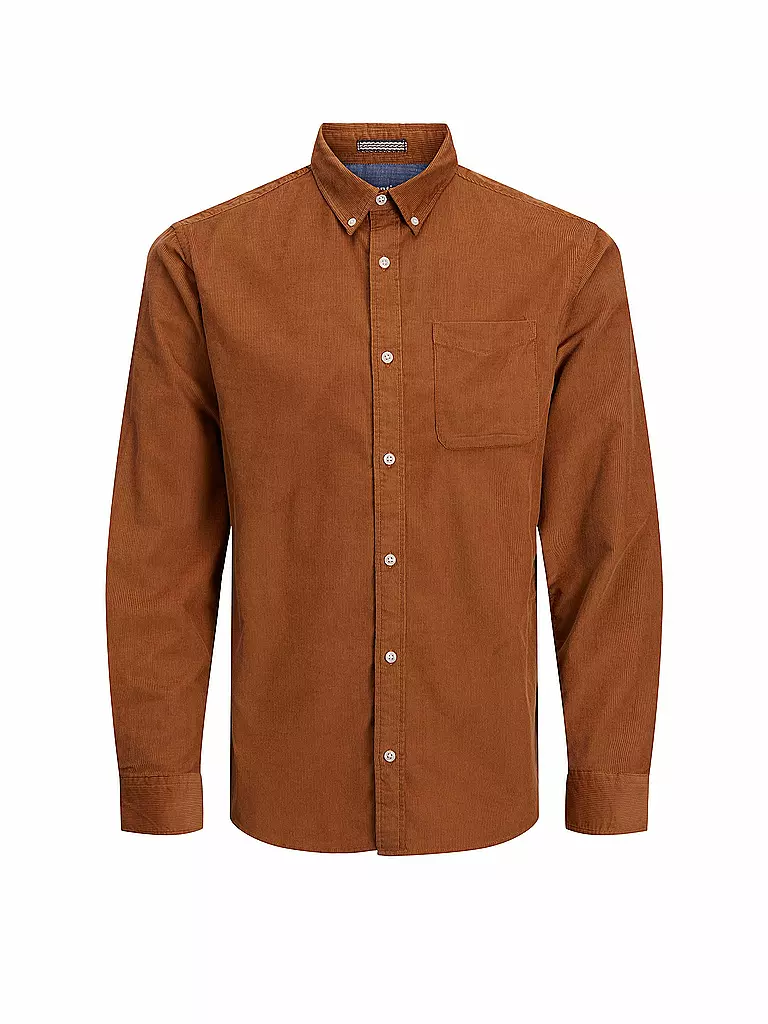 JACK JONES Cordhemd Regular Fit braun