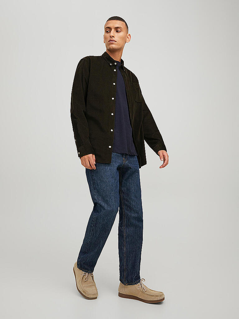 JACK JONES Cordhemd Regular Fit braun