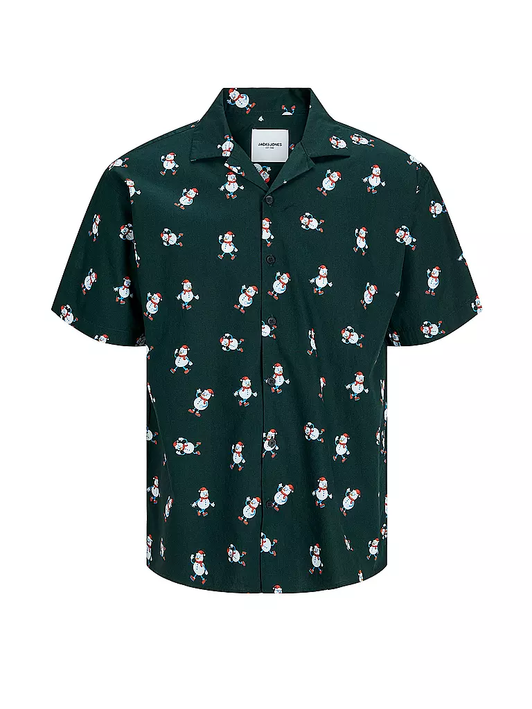 JACK & JONES | Hemd Comfort Fit JJXMAS | Dunkelgrün