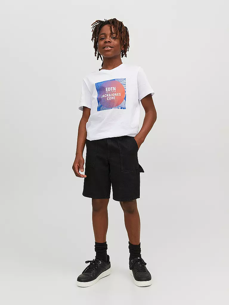 JACK & JONES | Jungen Jeans Shorts  JJITONY JJIUTILITY | Schwarz
