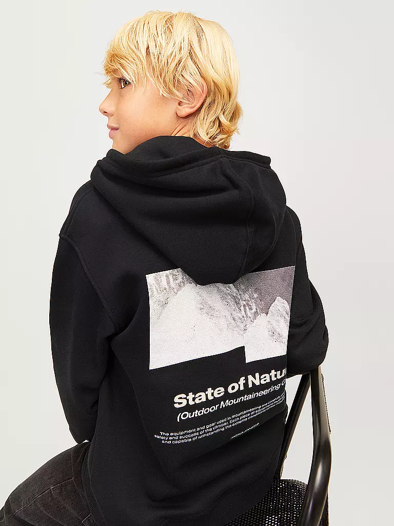 JACK & JONES | Jungen Kapuzensweater - Hoodie JCOALPHA MOUNTAIN | Schwarz