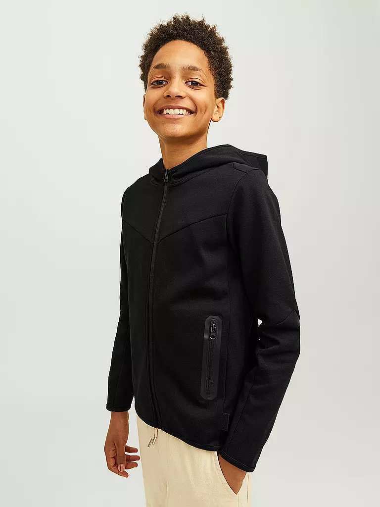 JACK & JONES | Jungen Sweatjacke JCOFUSION | schwarz