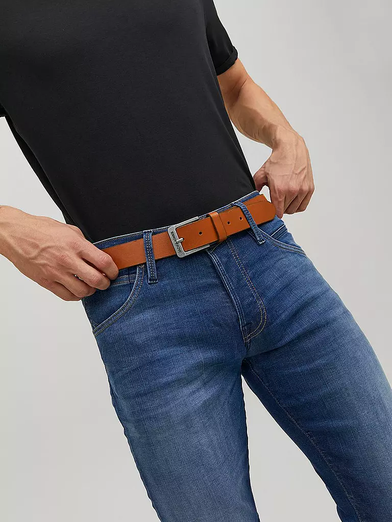 JACK & JONES | Ledergürtel JACROCK | Hellbraun