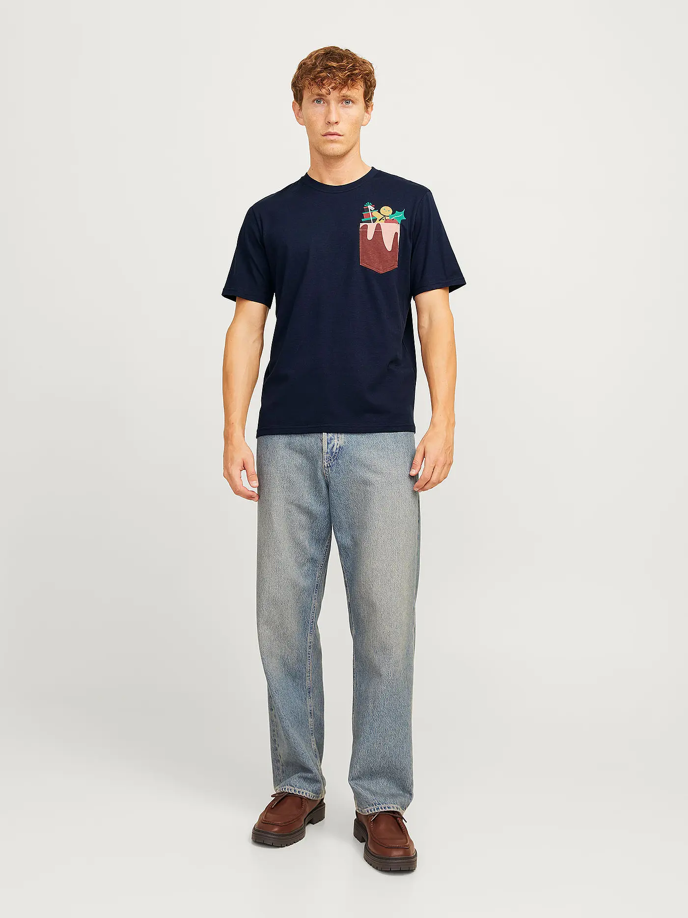 JACK & JONES | T-Shirt JJXMAS | dunkelblau