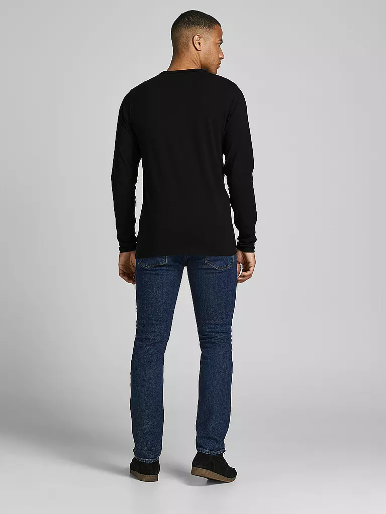 JACK & JONES | Basic Langarmshirt | schwarz