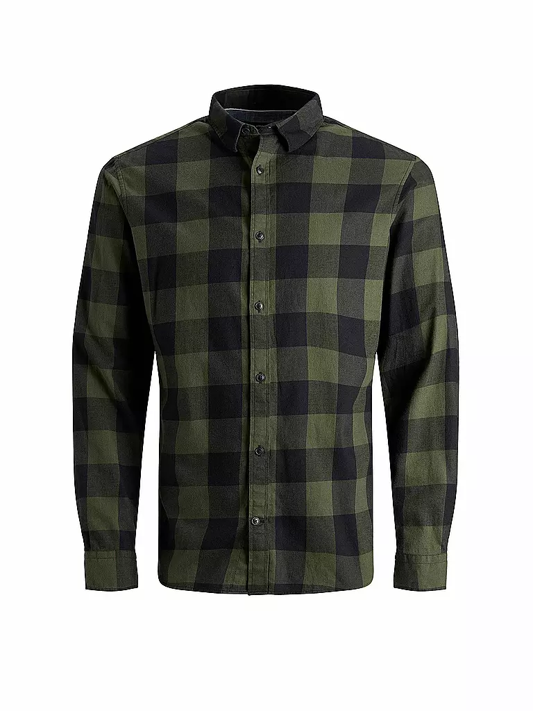 JACK & JONES | Hemd Slim Fit JJEGINGHAM  | olive